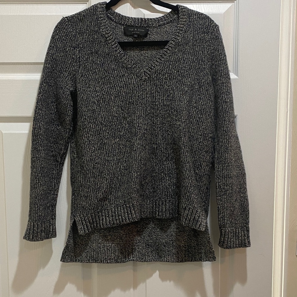 Rag & bone Charcoal Marled V-Neck Pullover